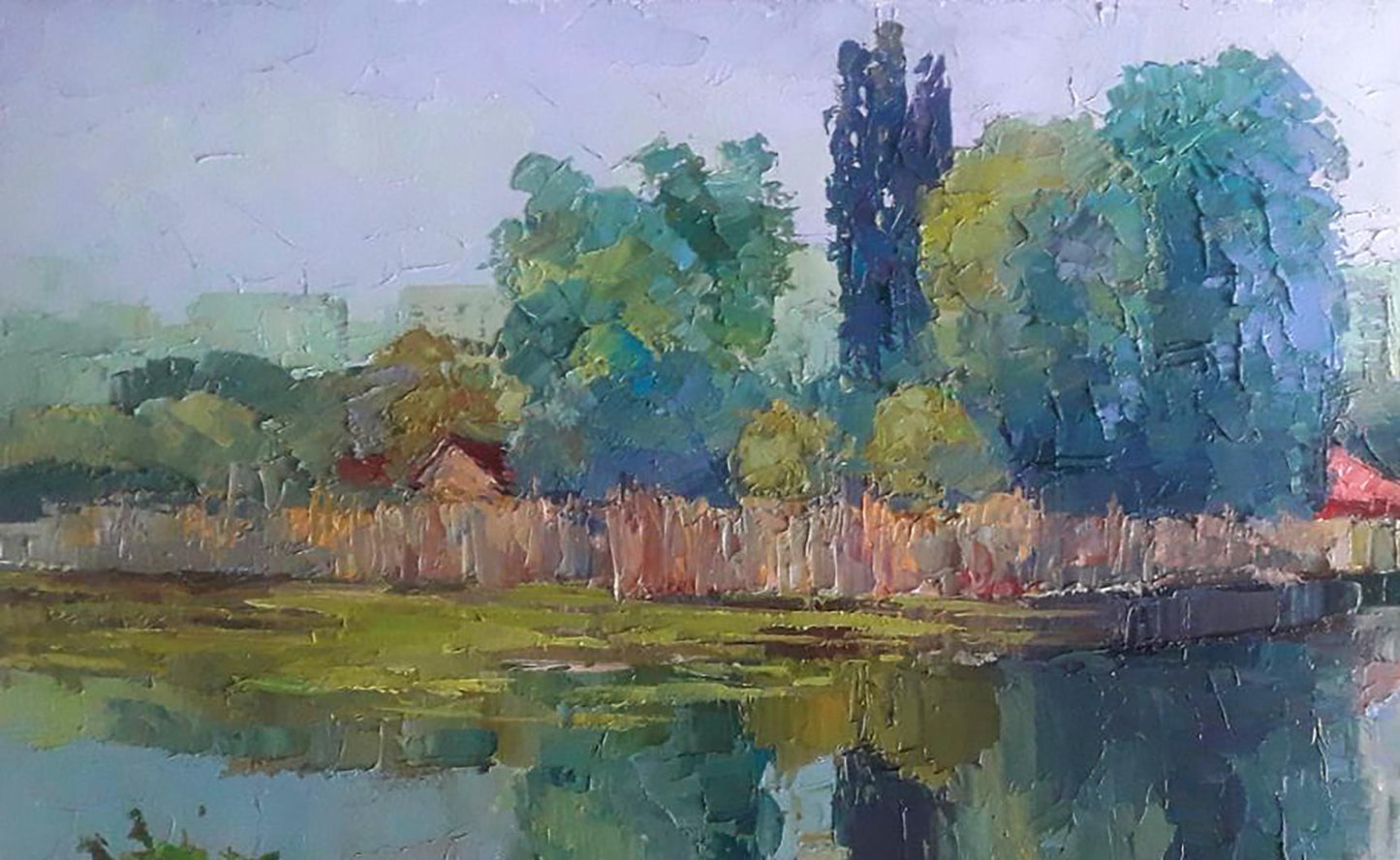 Oil painting Autumn day on the river Serdyuk Boris Petrovich