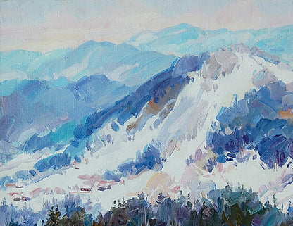 Oil painting Carpathians in Bukovel Artim Dmitry