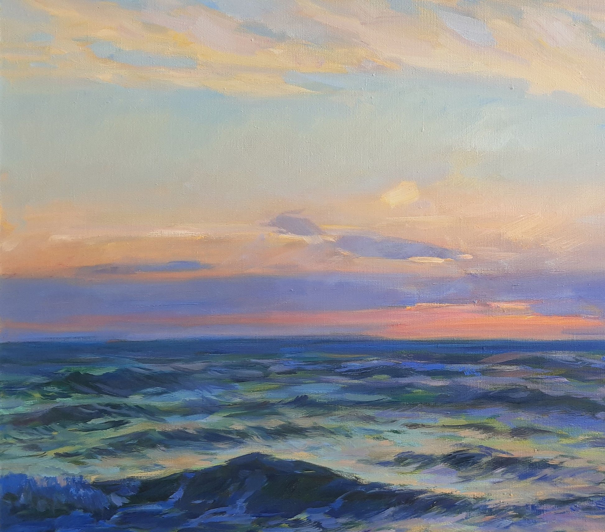 Oil painting "Evening at Sea" by Vyacheslav Pereta