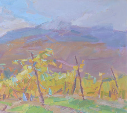 Oli painting Autumn vineyards Pereta Vyacheslav