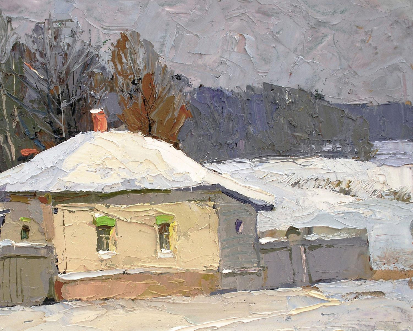 Oil painting Winter sketch Egor Shvachunov