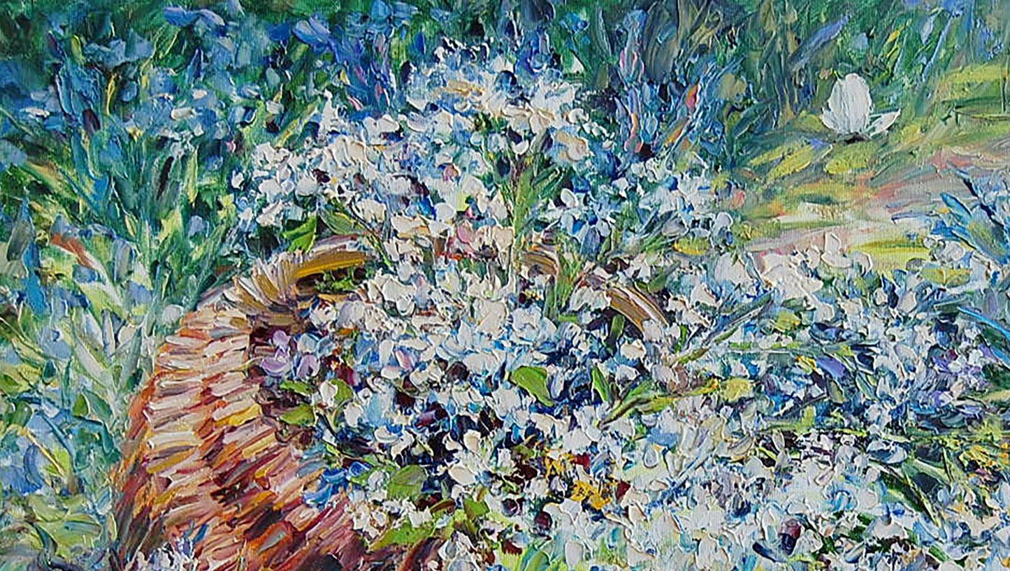 Oil painting Basket of flowers Artim Olga