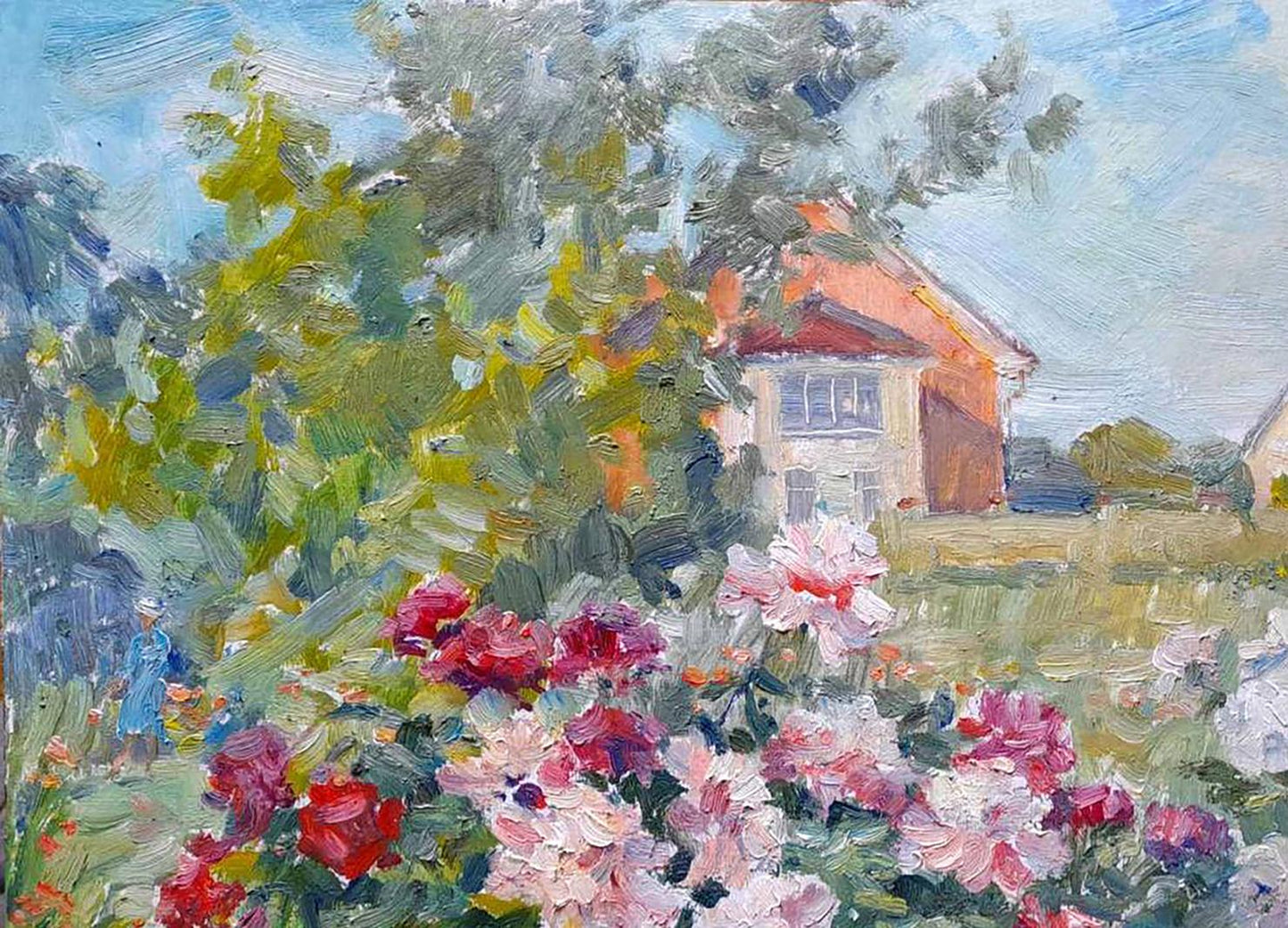 Oil painting Home garden Kovalenko Ivan Mikhailovich