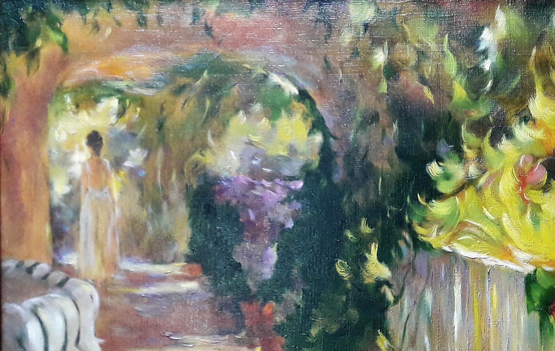 Vasily Korkishko's oil painting, "Summer in the Garden"