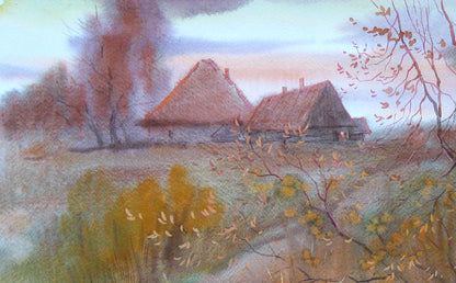 Watercolor painting Native lands Savenets Valery