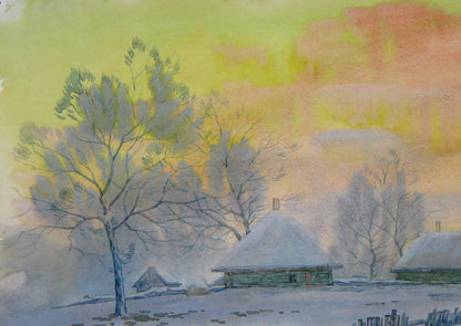 Watercolor painting Frosty Savenets Valery