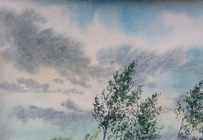 Watercolor painting The breeze blew Savenets Valery