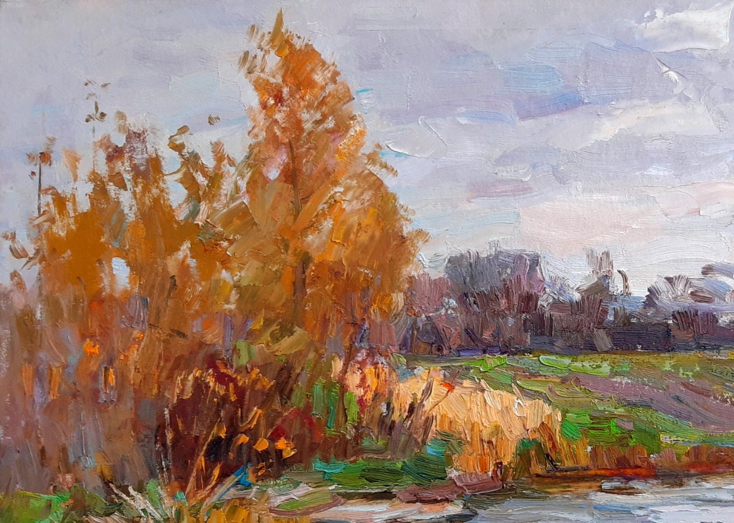 Oli painting October morning Pereta Vyacheslav
