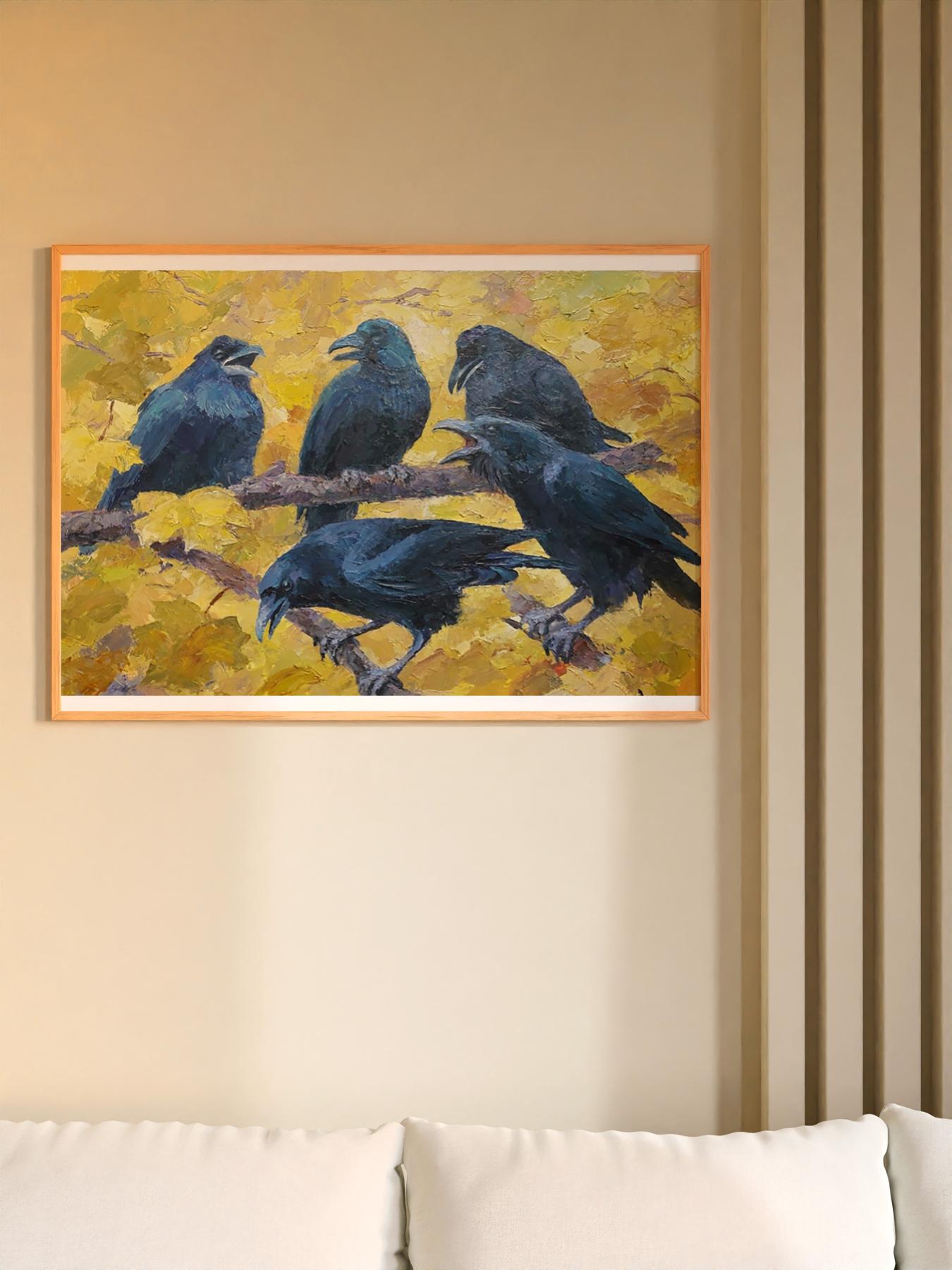 Oil painting Bird meeting Serdyuk Boris Petrovich
