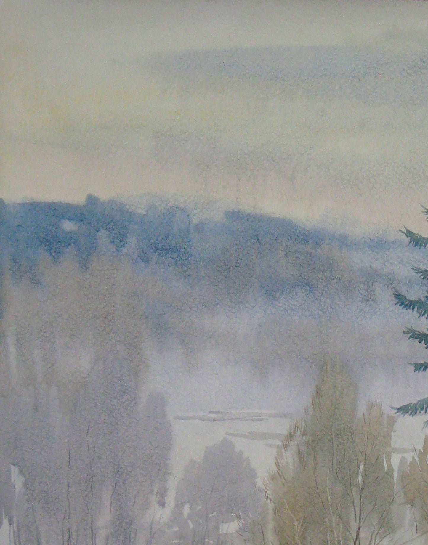 Watercolor painting Winter sleep Savenets Valery