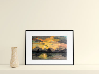 Oil painting Sunset on the river Svetlana Gramm