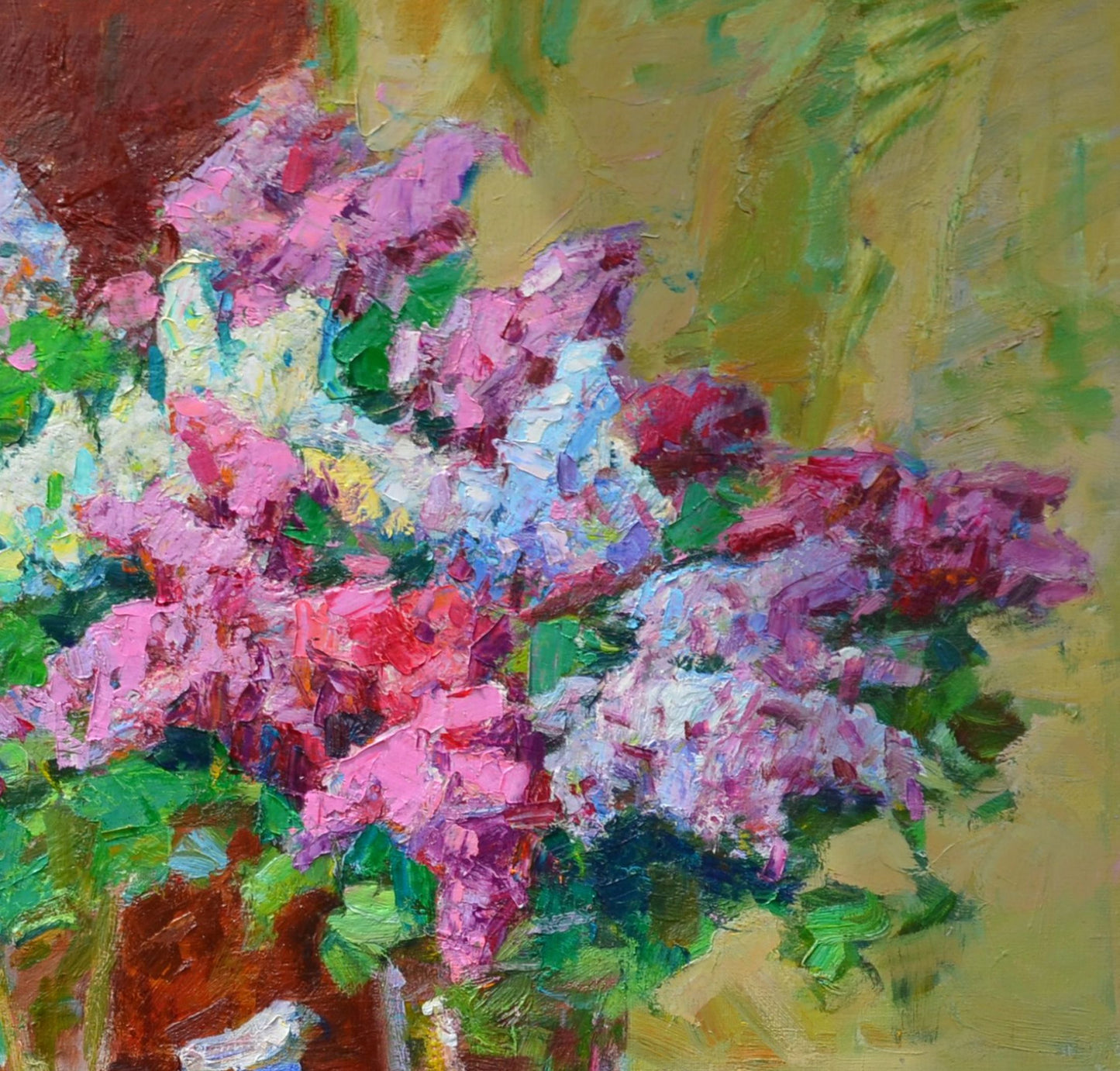 Oil painting Bouquets of lilac Flowers  Pereta Vyacheslav