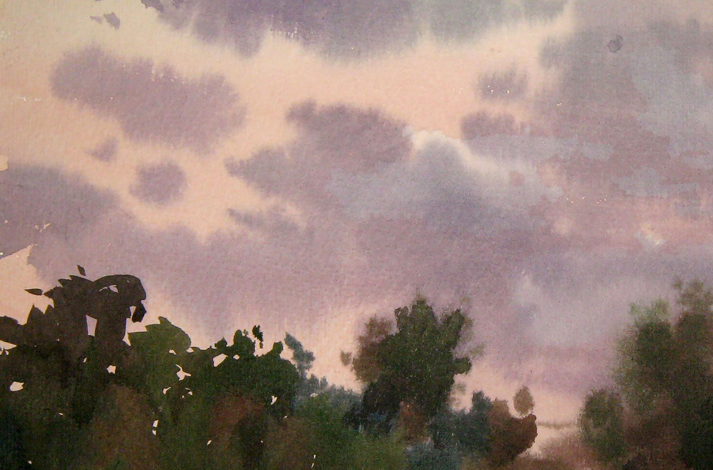 Watercolor painting Evening sketch Savenets Valery