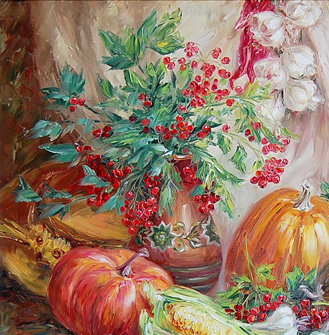 Oil painting From the grandfather's garden Artim Olga