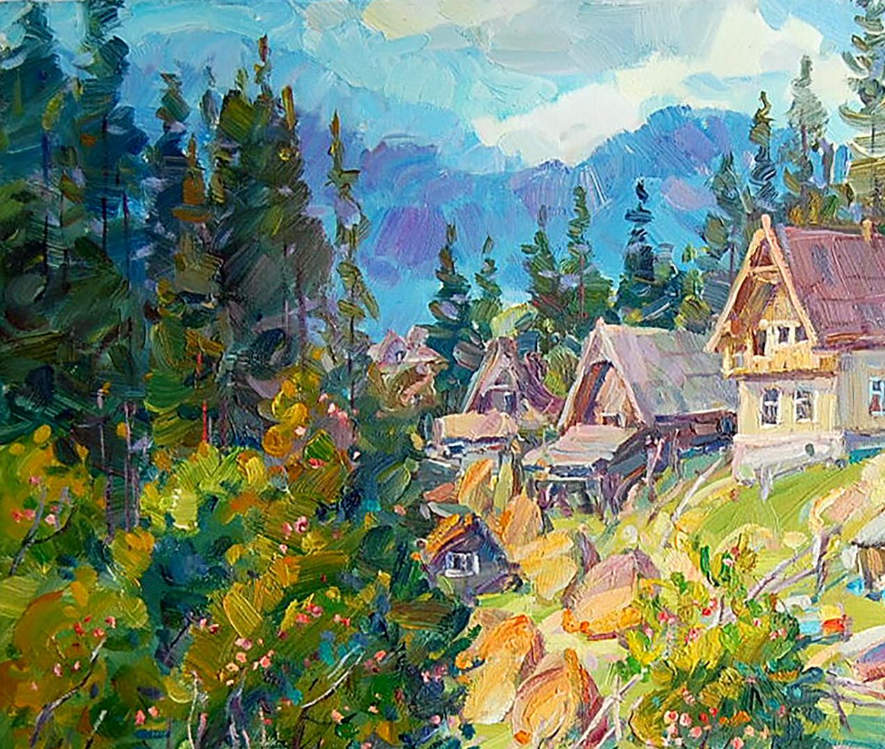 Dmitry Artim's oil painting capturing an etude in the Carpathian Mountains