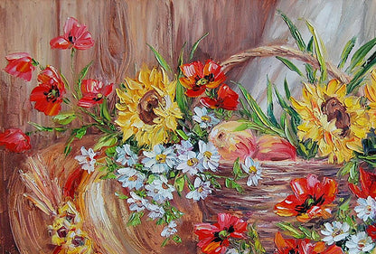 Oil painting Flowers still life  