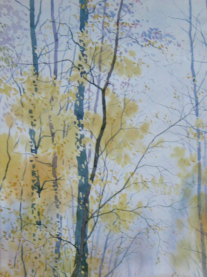 Watercolor painting Fallen leaves on the path Valery Savenets