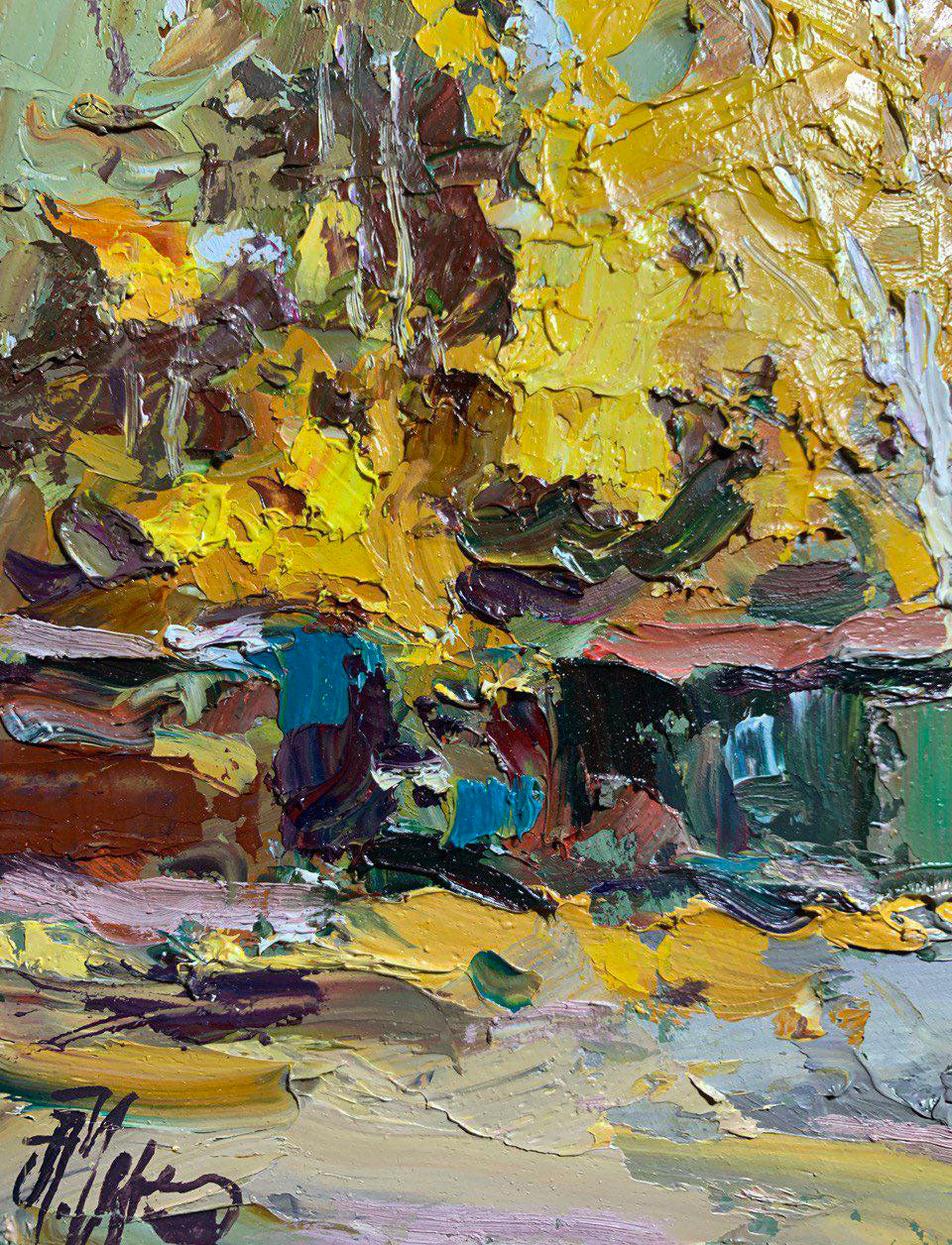 Oil painting Birch in the fall Alexander Nikolaevich Cherednichenko