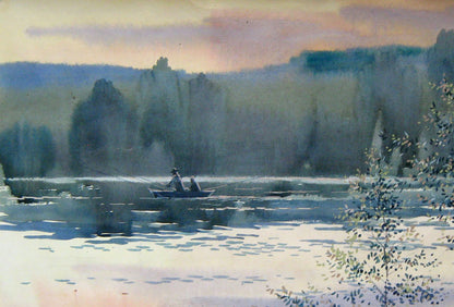 Watercolor painting "The Evening is Quiet" by Valery Savenets
