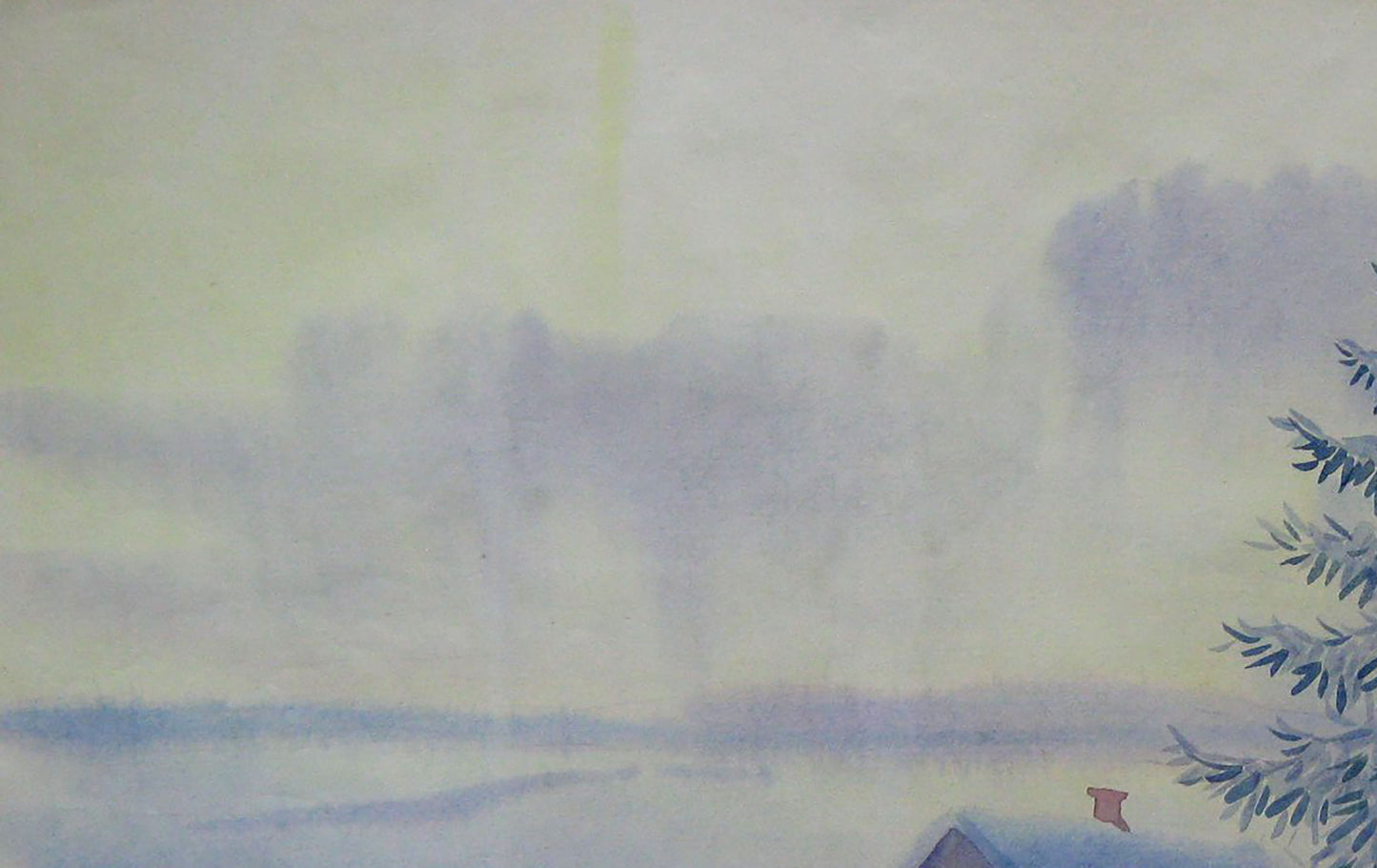 January Morning: a watercolor painting by Valery Savenets