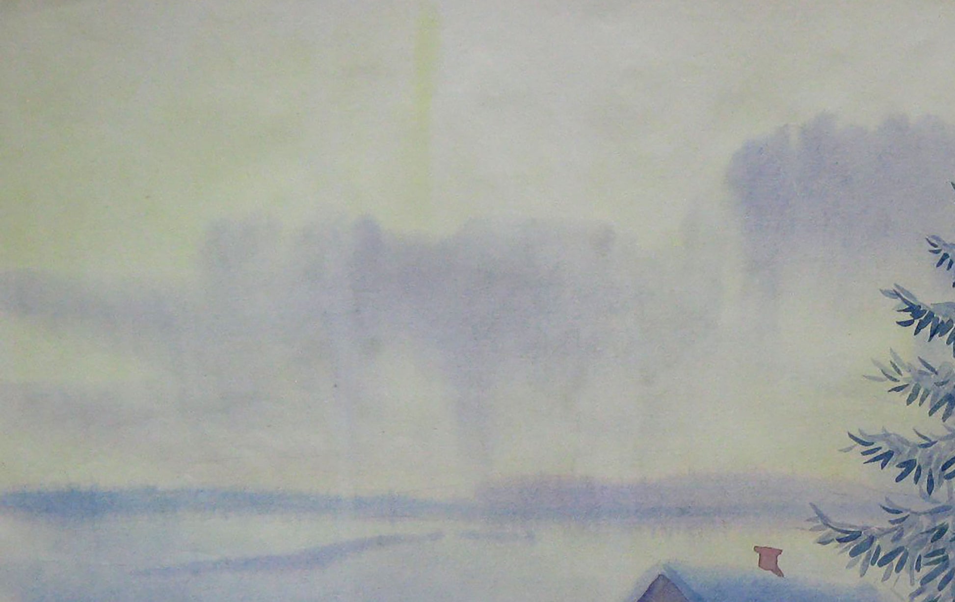 January Morning: a watercolor painting by Valery Savenets