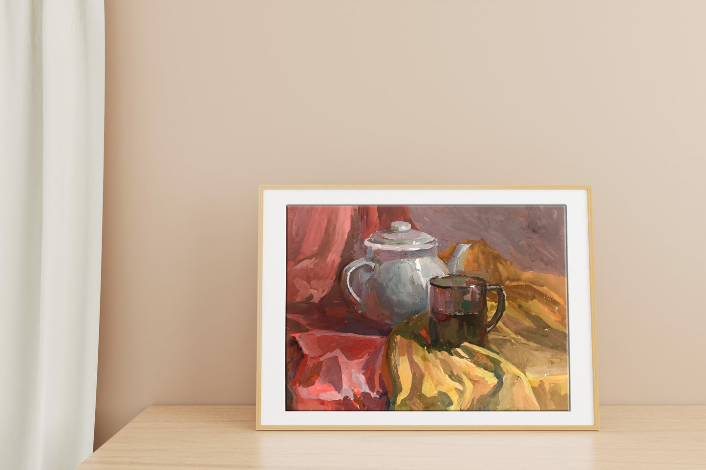 Gouache painting Brewed tea Unknown artist