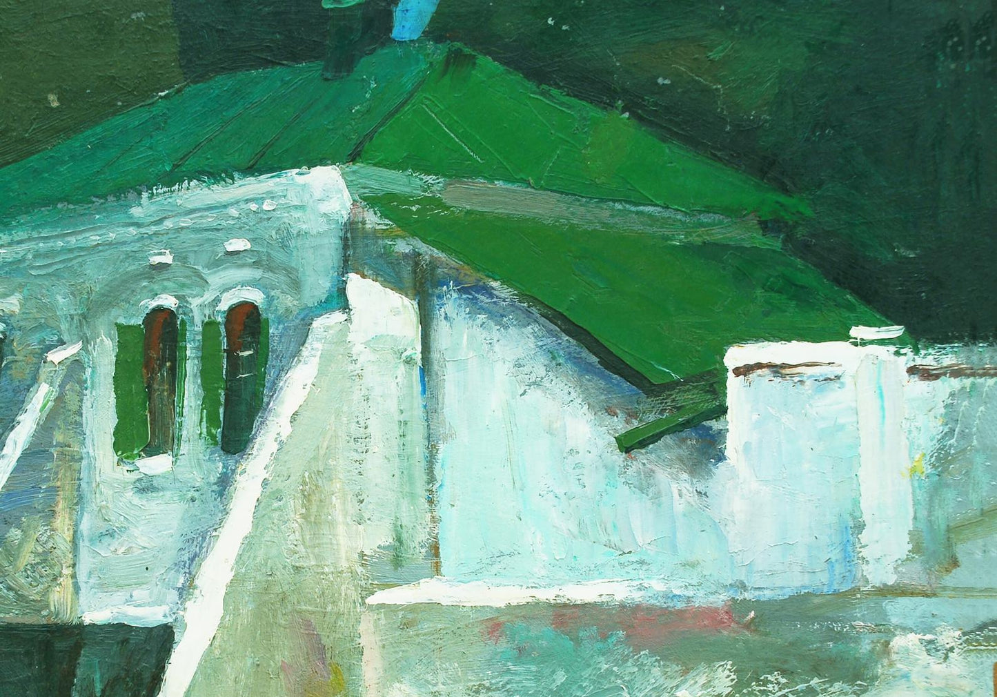 Oil painting Buttress House Egor Shvachunov
