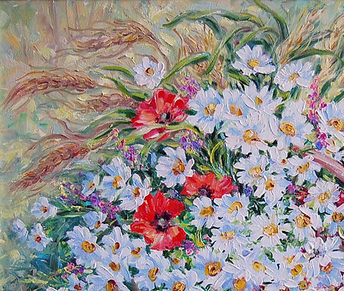 Oil painting Flowers still life  