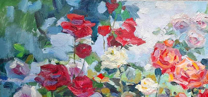 Oil painting Roses in the garden Kovalenko Ivan Mikhailovich