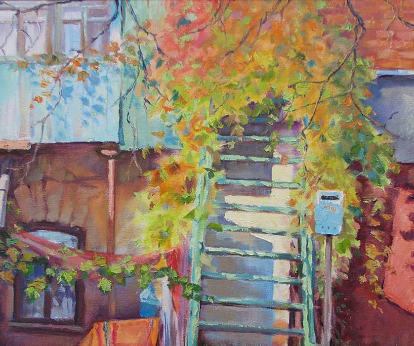 Oil painting Stairs, recollection Osnach Olesia