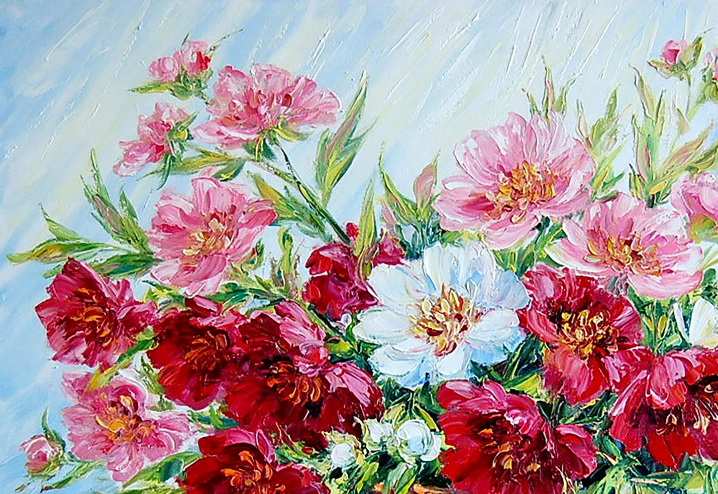 Oil painting France Flower still life  