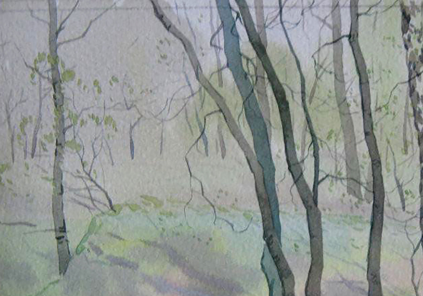 Watercolor painting Spring glade in the forest Valery Savenets