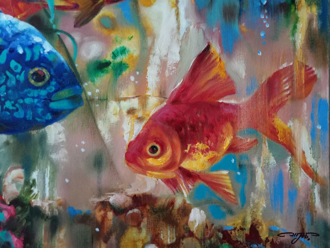 Oil painting fish Anatoly Borisovich Tarabanov