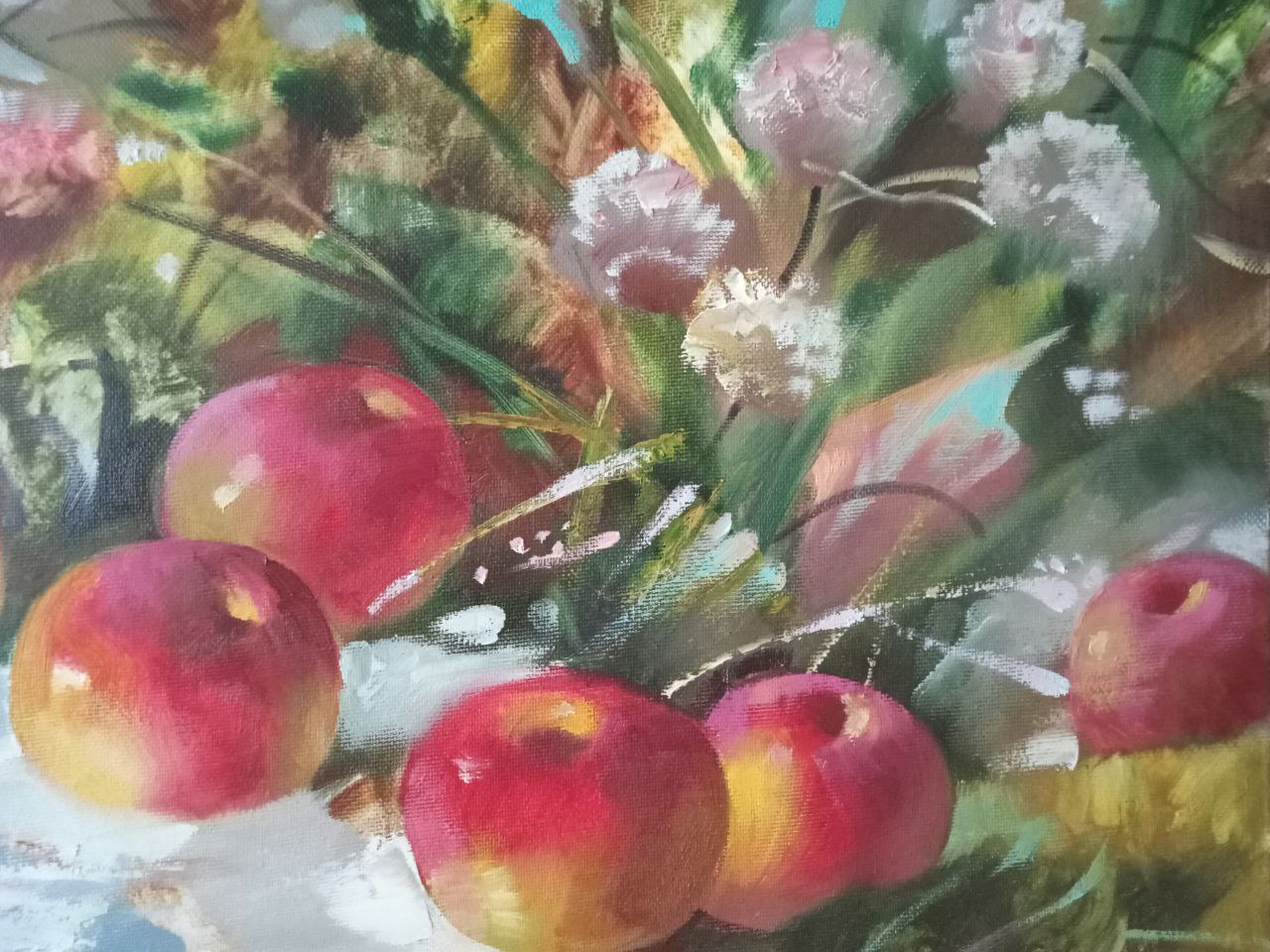 apples in the snow