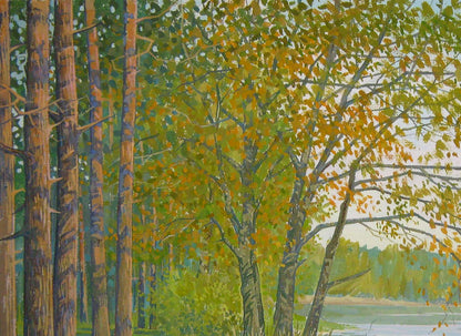 Acrylic painting "October in Teterev Region" by Valery Savenets.