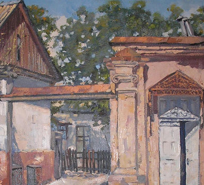 Oil painting Sunny patio Osnach Olesia