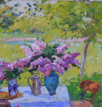 Oil painting In the garden Pereta Vyacheslav