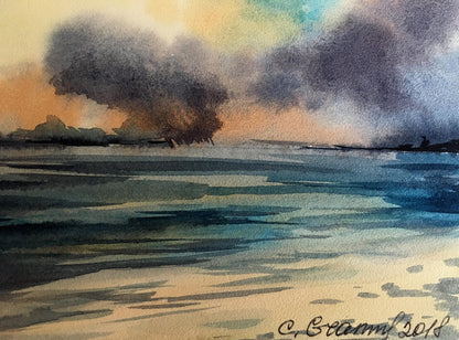 Watercolor painting Storm in the Black Sea Svetlana Gramm