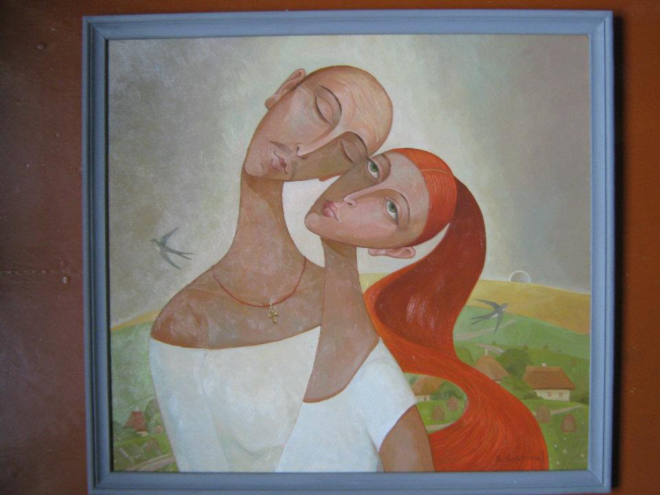 Oil painting A young couple Valery Savenets