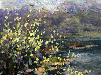 Oil painting Willow blossoms Batrakov Vladimir Grigorievich