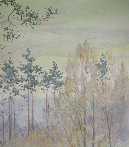 Watercolor painting In the winter forest Savenets Valery
