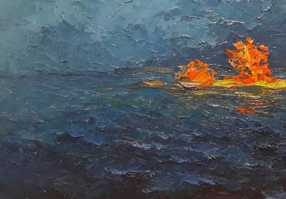 Oil painting Bad weather on the Dnieper Serdyuk Boris Petrovich