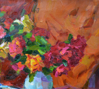 Oli painting still life  Bouquets of roses Flowers  Pereta Vyacheslav