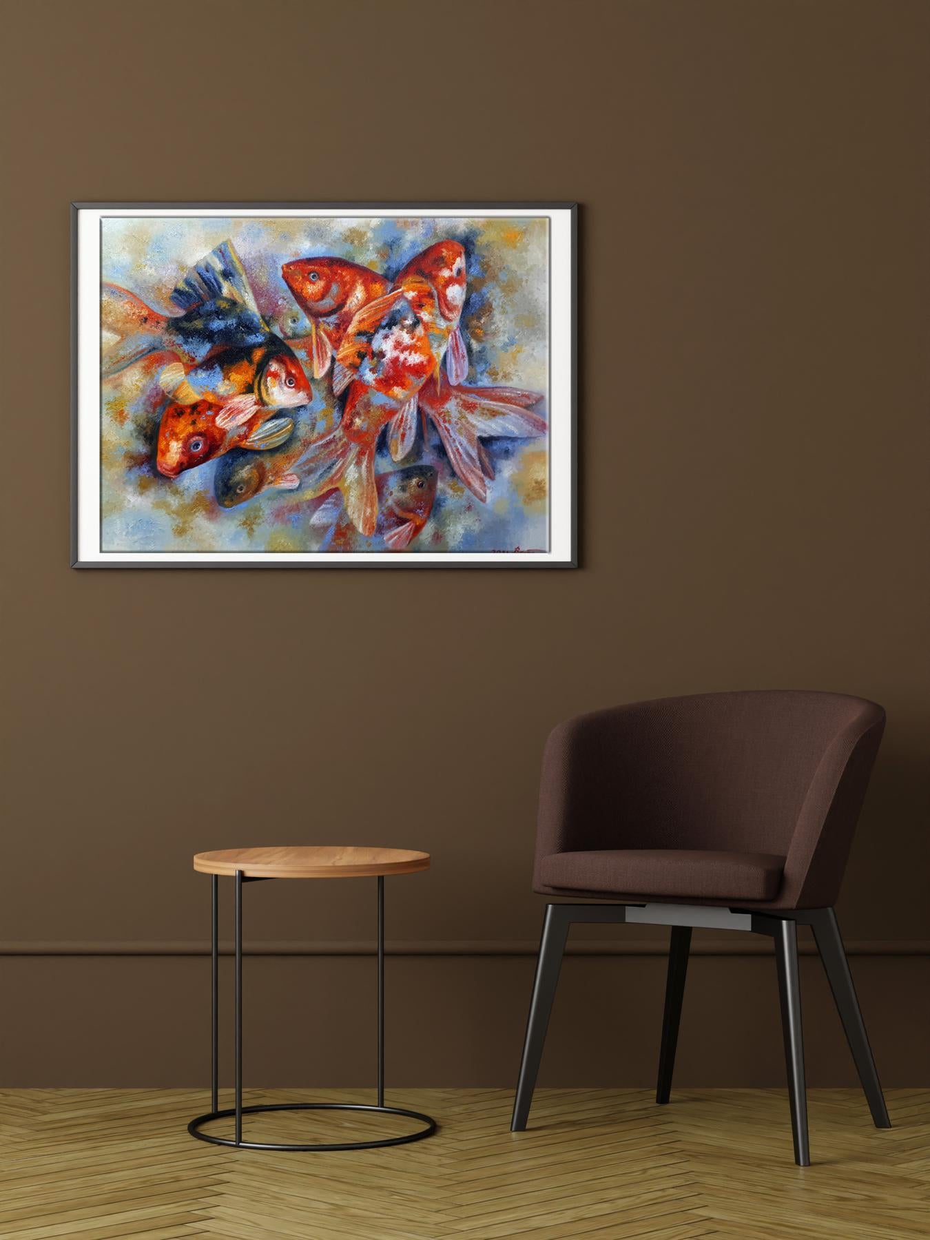 Oil painting Seven goldfish Sergey Voichenko