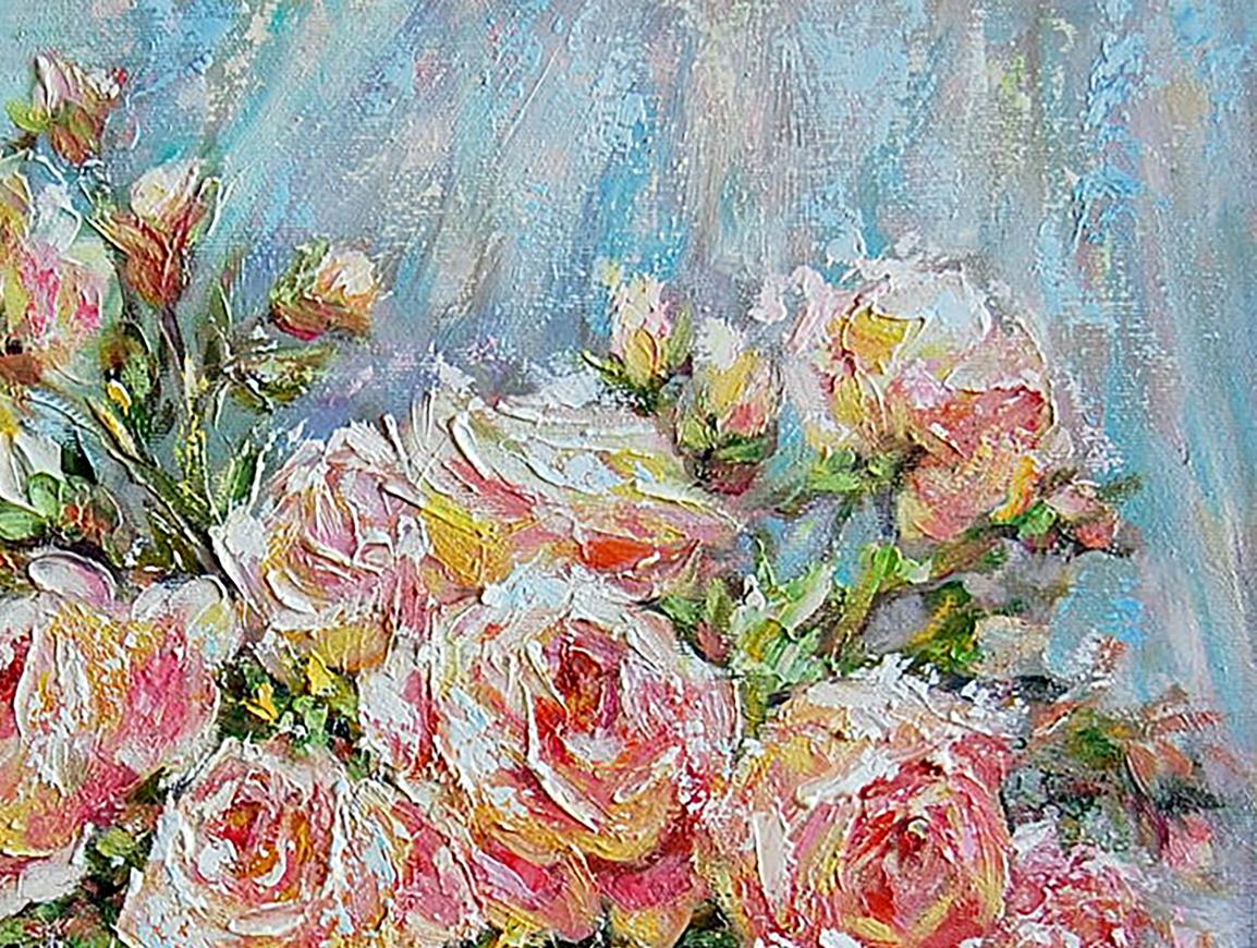 Oil painting Light roses by Olga Artym