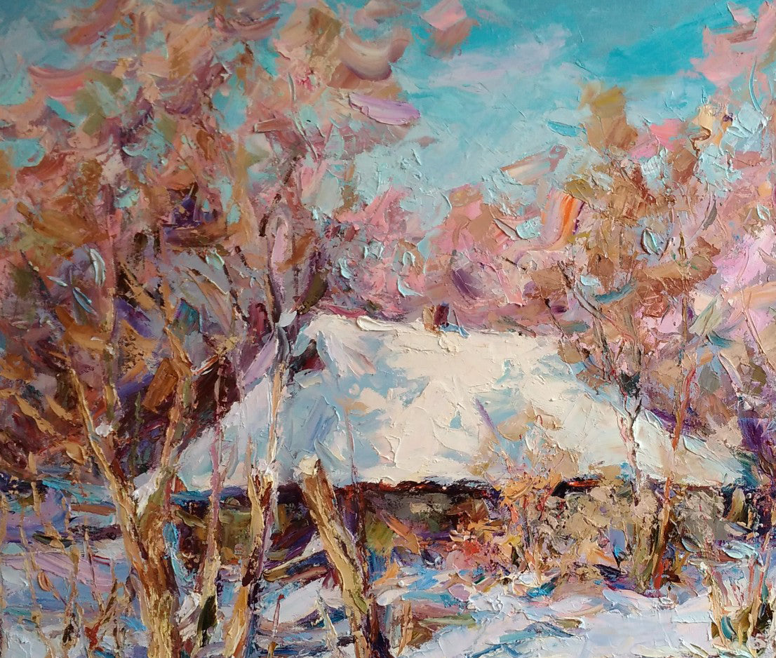 Oil painting Frosty sunny morning Alexander Nikolaevich Cherednichenko