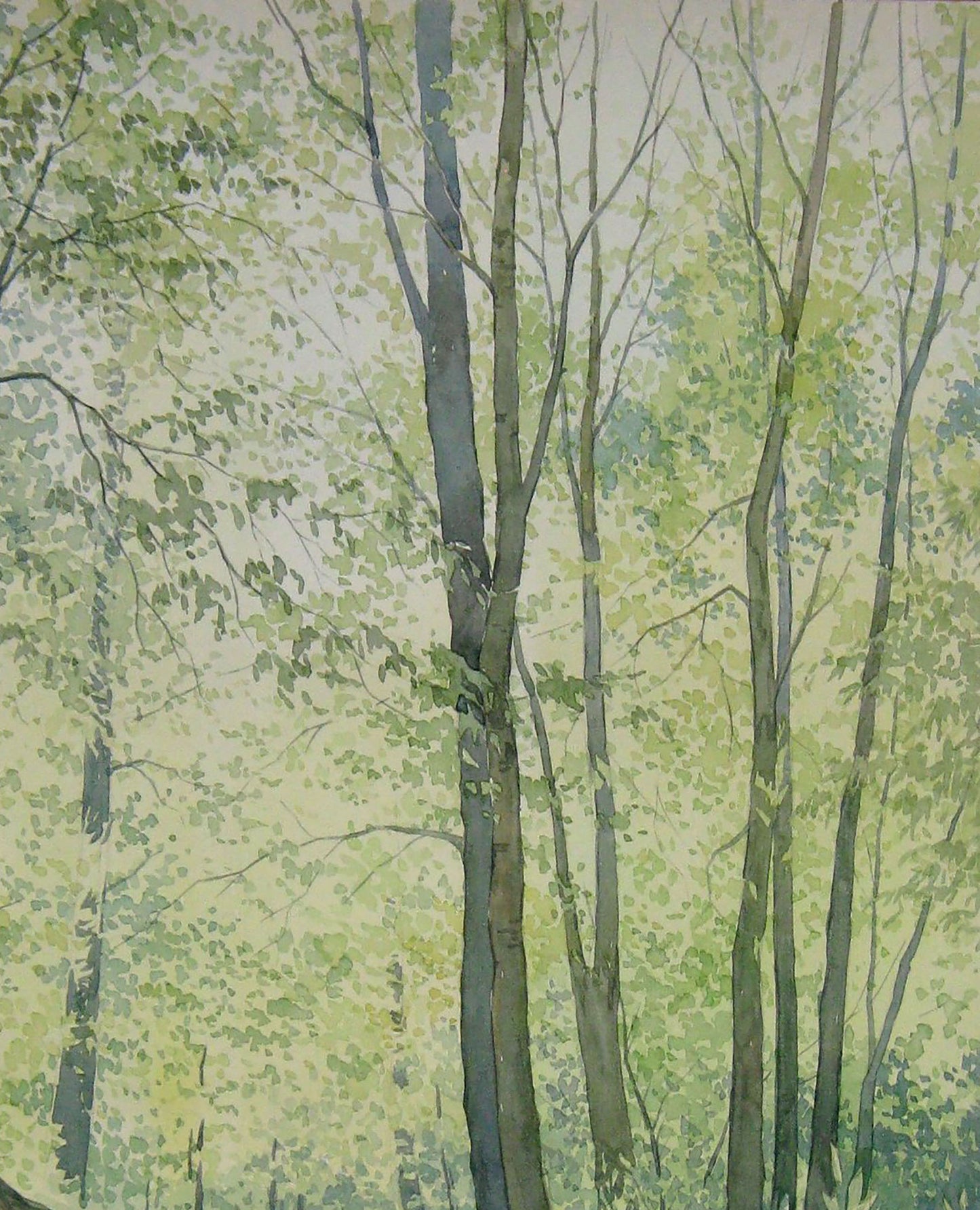 Watercolor painting Forest path Savenets Valery
