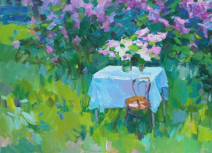 Oil painting Lilac blossoms Pereta Vyacheslav