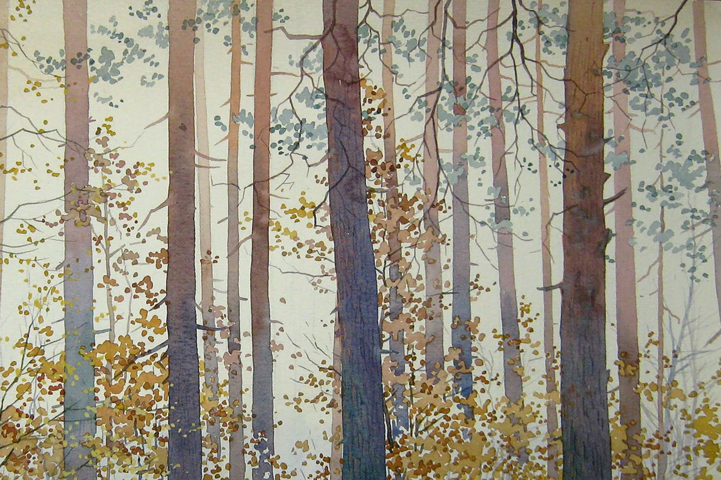 Watercolor painting Among the pines Savenets Valery