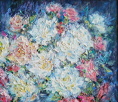 Oil painting Flowers still life  